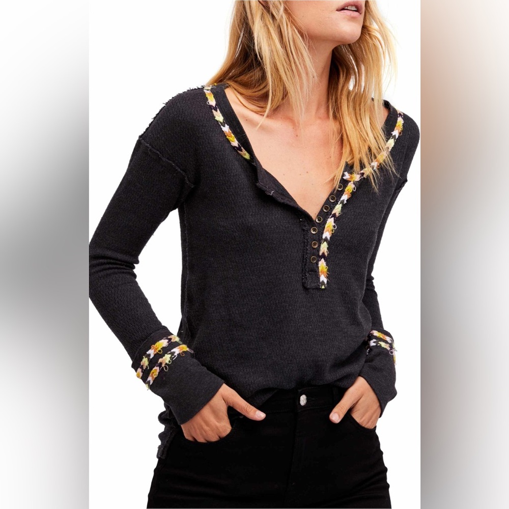 Free People Black Rainbow Thermal